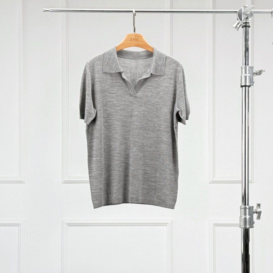 沃伦海龙 | KW025 德国扬子纱线 美丽诺羊毛Polo领女士短袖针织衫