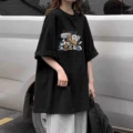 Black [welco cartoon dog] short sleeve high quality cotton