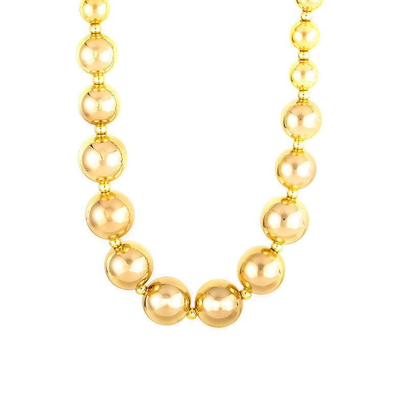 Europe and the United States cross-border wholesale titanium steel beaded necklace women do not fade fashion Joker trend high sense accessories pendant women