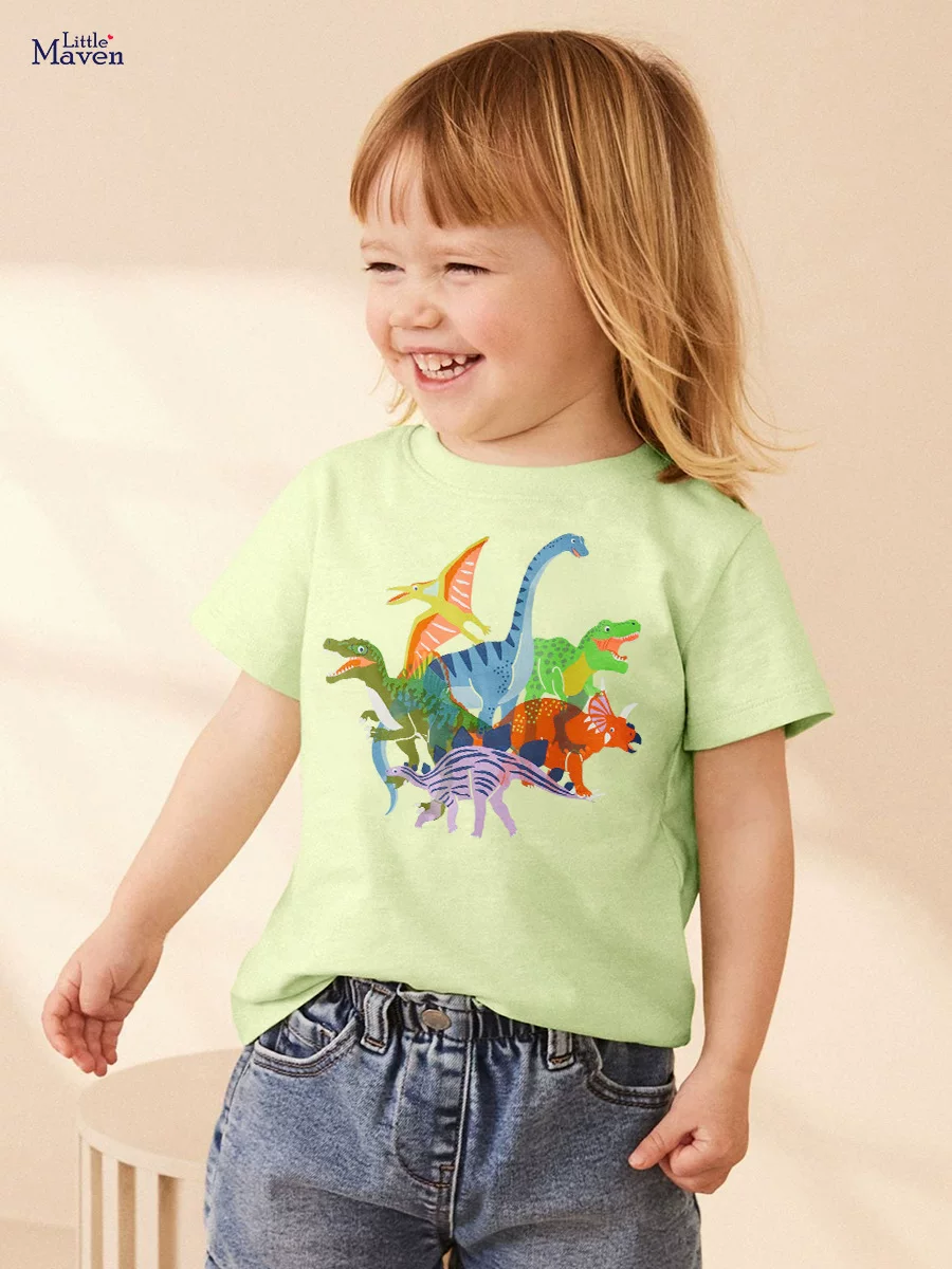 Girls' Cute Cotton Printed Short-Sleeve T-Shirt, Summer Kids' Tee Wholesale
