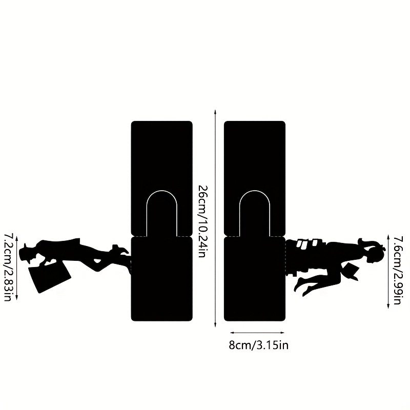 Creative Reader Metal Bookend Literary and Artistic Male and Female Style Bookend Study Book Storage Rack Personalized Desktop Decoration