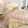 French Princess Style Washing Cotton Bed Four-piece Set Girl's Heart Lace Embroidered Quilt Cover Bed Sheet Three-piece Set