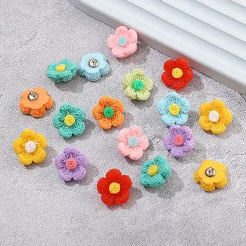 Color plastic cartoon flower button imitation wool shirt flower decorative button cute children's clothing button
