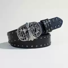 Western European and American Foreign Trade Punk Gun Color Rivet Belt for Men with a Unique Design, Versatile and Fashionable Futuristic Style Belt for Women