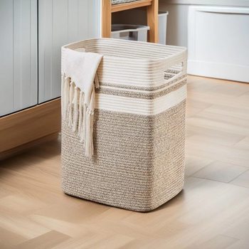 Cross-border Hot Selling Cotton Rope Woven Dirty Clothes Basket Laundry Basket Toy Blanket Bedding Sundries Storage Basket Household Large Capacity
