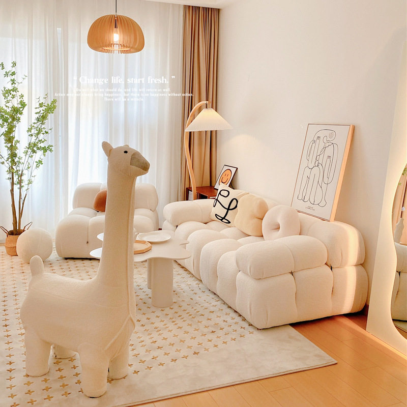 豆腐块懒人沙发客厅组合小户型家具方块模块奶油ins榻榻米小户型