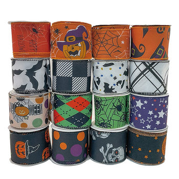 Cross-Border Ribbons Christmas Ribbons Colorful Decorative Ribbons Snowflake Shape Overlay Ribbons Plaid Ribbons in Stock