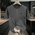 Dark gray cotton short sleeves-9164