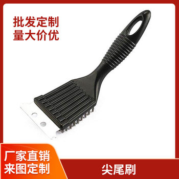 Cross-Border Bbq Stainless Steel Wire Grill Brush Barbecue Brush Cleaning Brush Grill Rack Brush DIY Cleaning Spatula Brush Rust-Proof and Durable