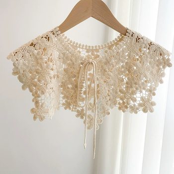 New Korean Style Lace Hollow Shawl Women's Western Style All-match Small Wipe Shoulder Fake Collar Cloud Shoulder Decoration