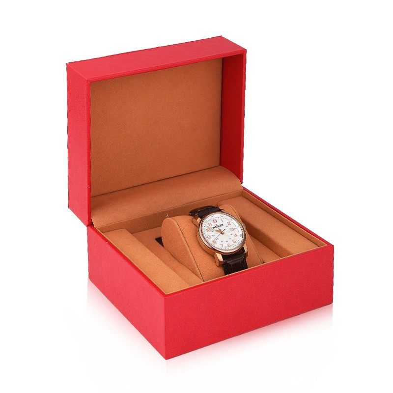 Cross-Border Export Electronic Watch Packaging Gift Box Red Leather Watch Gift Box Watch Box High-End Light Luxury Watch Box