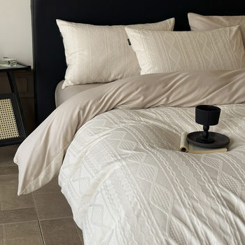 Class a Xinjiang Long-Staple Cotton 60-Count Thick Woven Cotton Jacquard Four-Piece Set Pure Cotton Accessible Luxury Quilt Cover Bed Sheetss and Bedding 2