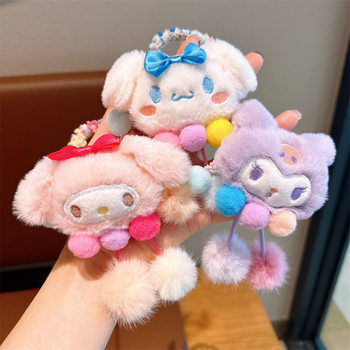 High-looking hair band children's hair rope cute Sanrio three-dimensional cartoon rubber band girl's ponytail ball hair accessories