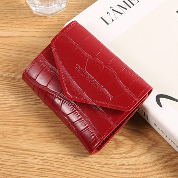 Women's Coin Purse 2025 Popular Korean Style Crocodile Pattern Wallet Short Simple Multi-Card Slot Card Holder Coin Clip Bag