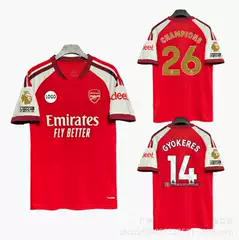 Champion Arsenal Jersey 26/27 Model Eze Saka Premier League Trophy 26 Gold Crown Printed Football Shirt