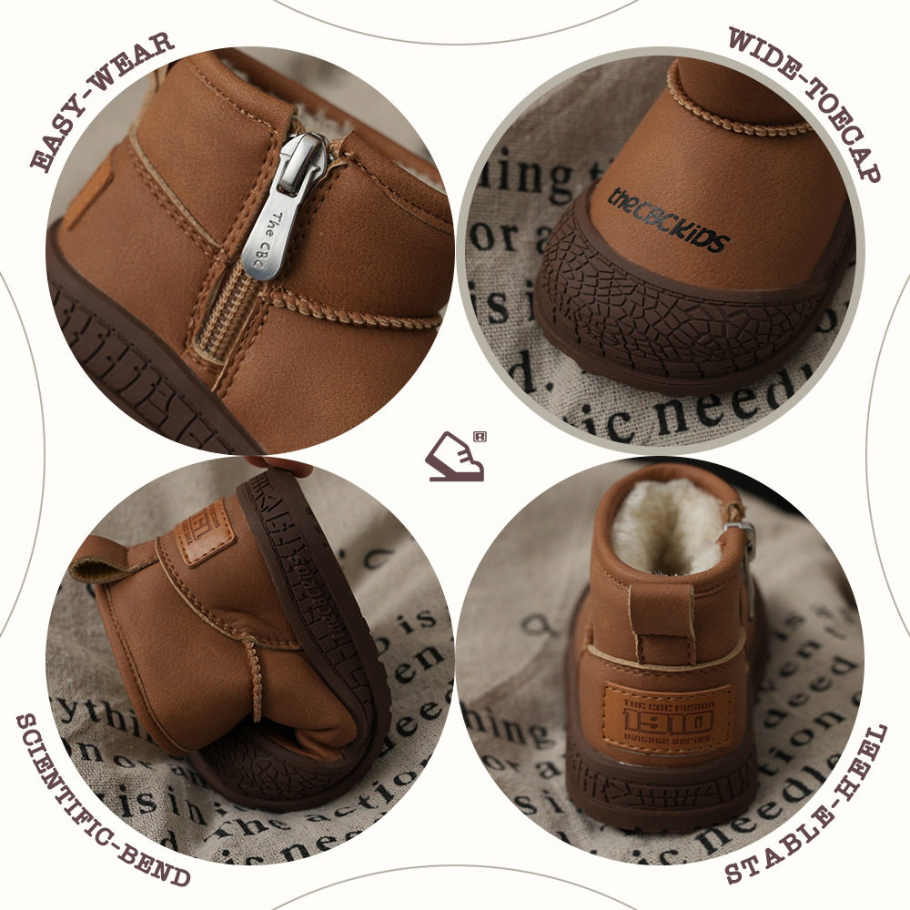 儿童防水棉鞋CBC童鞋男女童大棉马丁靴婴童加绒加厚学步雪地靴冬,淘宝优惠券,粉丝福利购,淘宝优惠卷