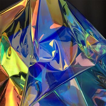 transparent pvc designer fabric mirror magic color laser colorful fluorescent clothing bag waterproof tpu fabric creative