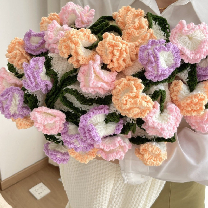 Rose Bouquet Blanket, Eternal Flower Nap Blanket, Hand-Woven Finished Decorative Blanket, Vintage Blanket, Factory Ready Stock