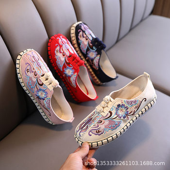Spring and Autumn New Lasagna Old Beijing Women's Antique Embroidery Flat Embroidery Handmade Comfortable Hanfu Shoes