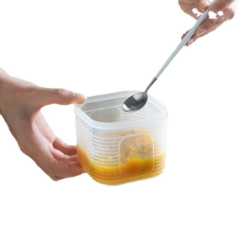 Fresh-keeping Box Refrigerator Storage Kitchen Scallion Garlic Supplementary Food Storage Plastic Sealed Box Split-compartment Lunch Box