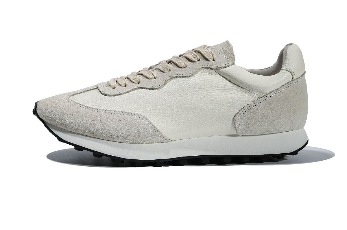 Giày sneaker nam da bò thật phối âu phong cách thể thao — Màu trắng