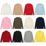 Scan the Qr Code for Rl Laff 12-Color Men's and Women's Round Neck Cable Long-Sleeved Knitted Cardigan Embroidered Twist Small L