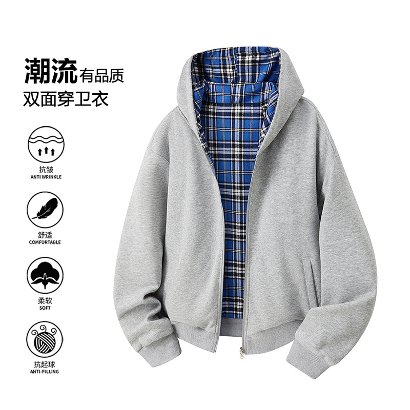 Áo Khoác Nữ Dáng Dộng Kẻ Caro Kẻ Caro Hàng Mùa Xuân Thu Đông