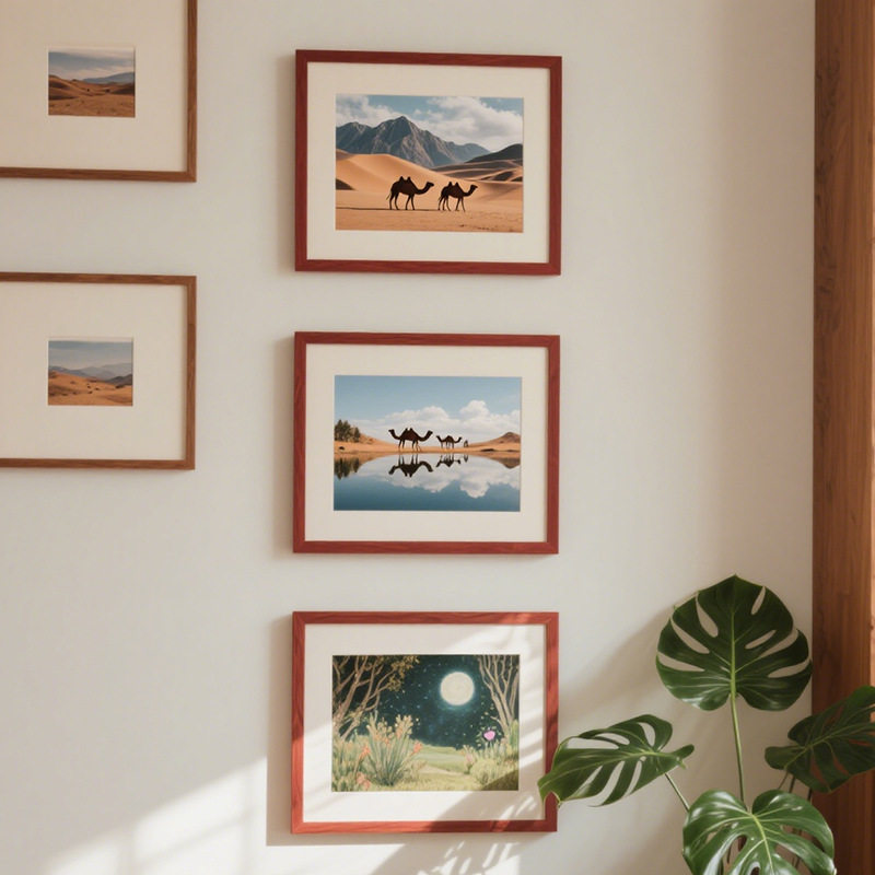 Landscape Tourism Horizontal and Vertical Photo Frames 6-Inch 7-Inch 8-Inch 10inch 12inch A4 Creative Simple Wooden Framed Table Wholesale