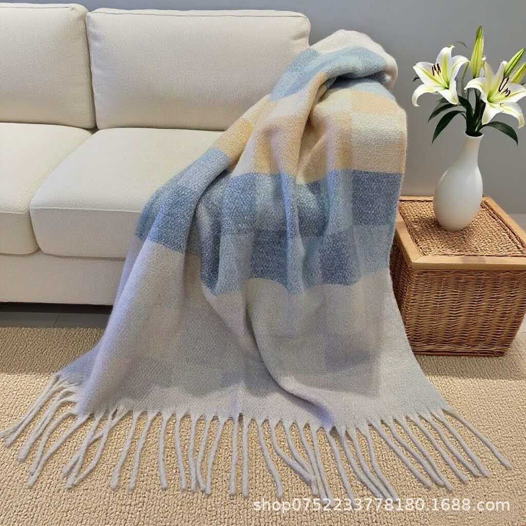 Nordic Style Living Room Sofa Blanket Knitted Nap Blanket Office Summer Air Conditioning Blanket Bedside Towel Car Cover Blanket