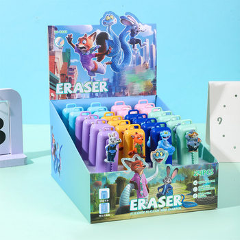 Crazy Animal Push-Pull Eraser Rabbit Judy Refillable Cartoon Student Retractable Eraser Creative Stationery Hot Item