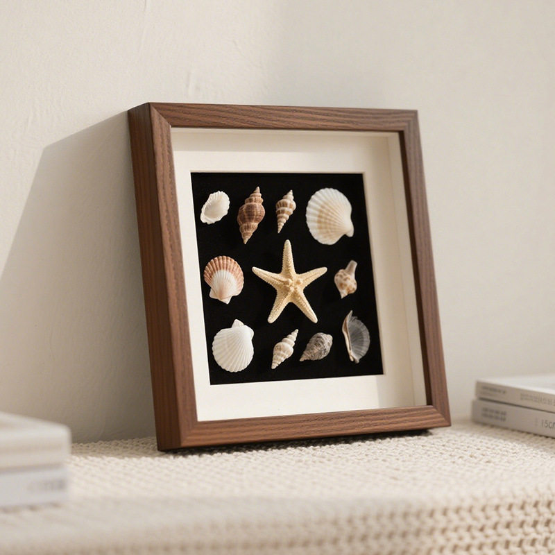Handmade DIY Photo Frame Stereo Hollow Specimen Table Decoration Frame Shell Stone Plant Dried Flower Preservation Display Frame