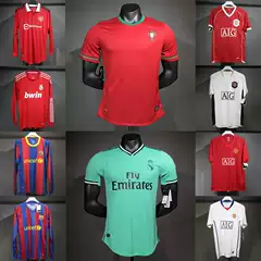 Retro Player Version Jersey 0809 Manchester United 7 Good Ronaldo Long-Sleeved Barcelona Argentina Real Madrid Juventus Football Sportswear