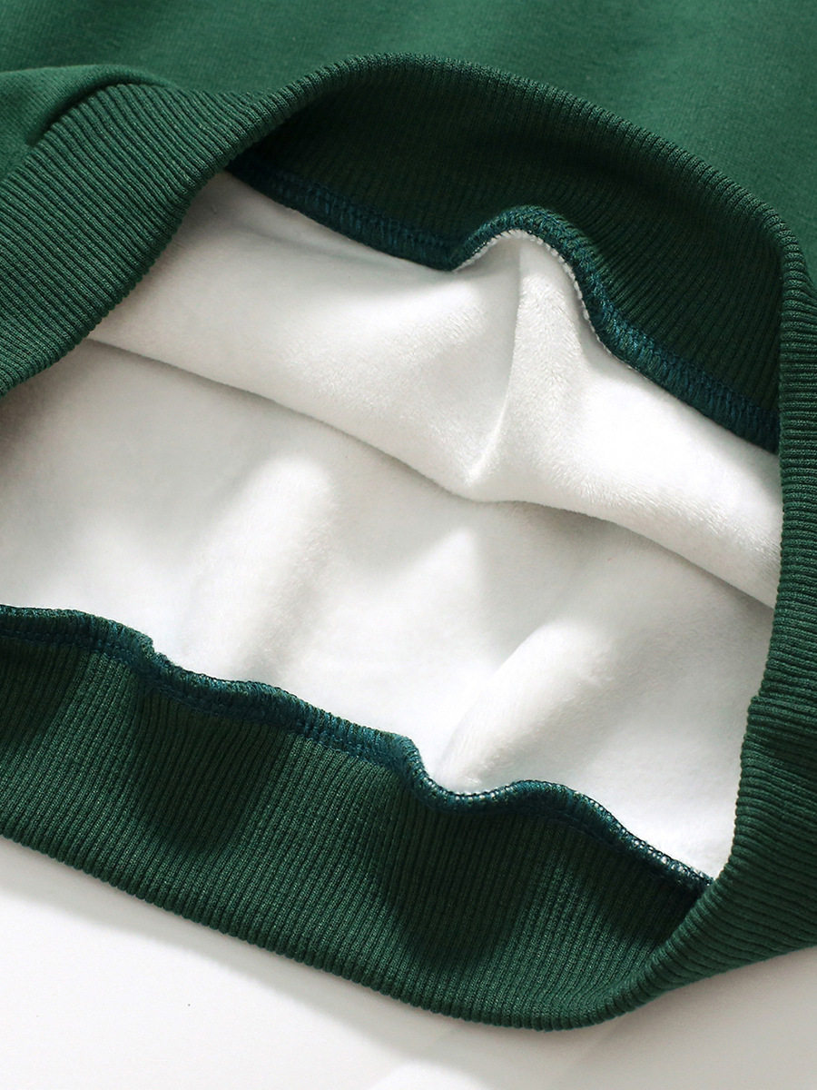 Fall & Winter Girls' Fleece-lined Long-sleeve Hoodie Set, Casual Girls' Outfit