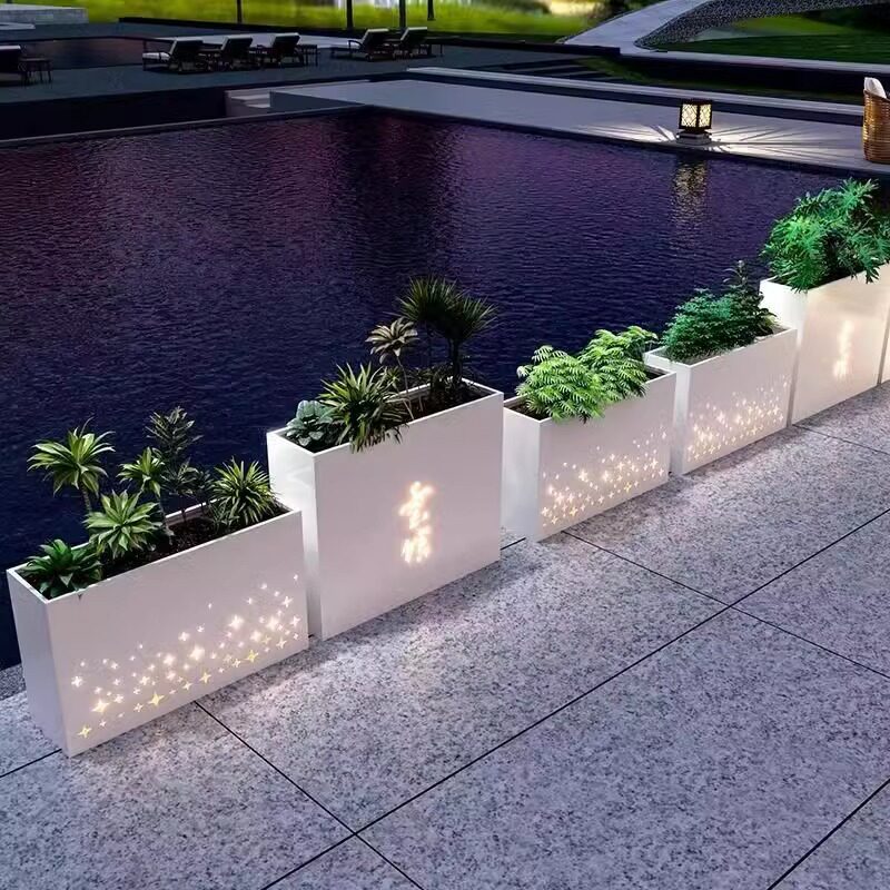 Cute Flower Box Outdoor Creative Combination Kindergarten Playground Outdoor Fence Partition Flower Trough Iron Flower Pot Planting