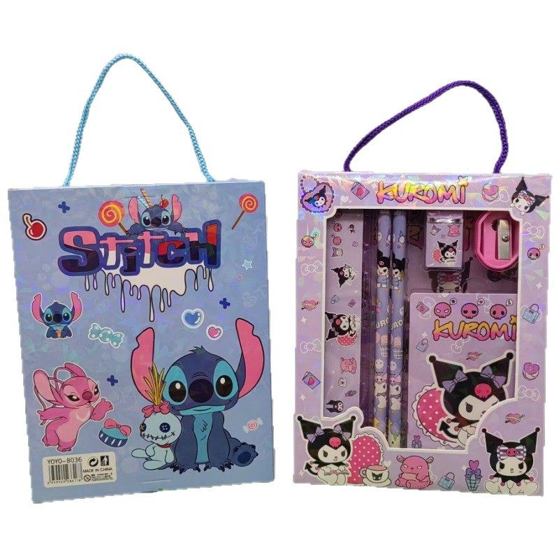 Cartoon Stationery Set, High-Looking Kuromi Pencil Stationery Box, Gift Box, Student Learning Stationery, Children's Day Gift