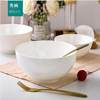Tangshan Red Rose Bone China Wholesale Rice Bowl Modern Simple Soup Bowl Small Rice Bowl Rice Bowl Pure White Bone China Bowl