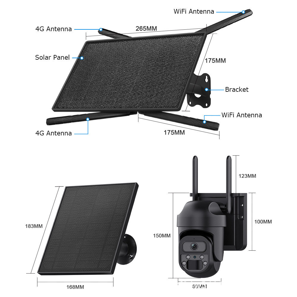 Cross-Border New Product Solar Wifi Camera 6Mp Outdoor Wireless Full Color Night Vision Surveillance Camera Set