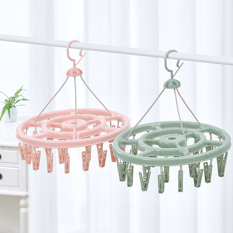 Disc multi-functional drying socks hanger multi-clip drying hanger baby clothes hanger windproof socks drying rack drying