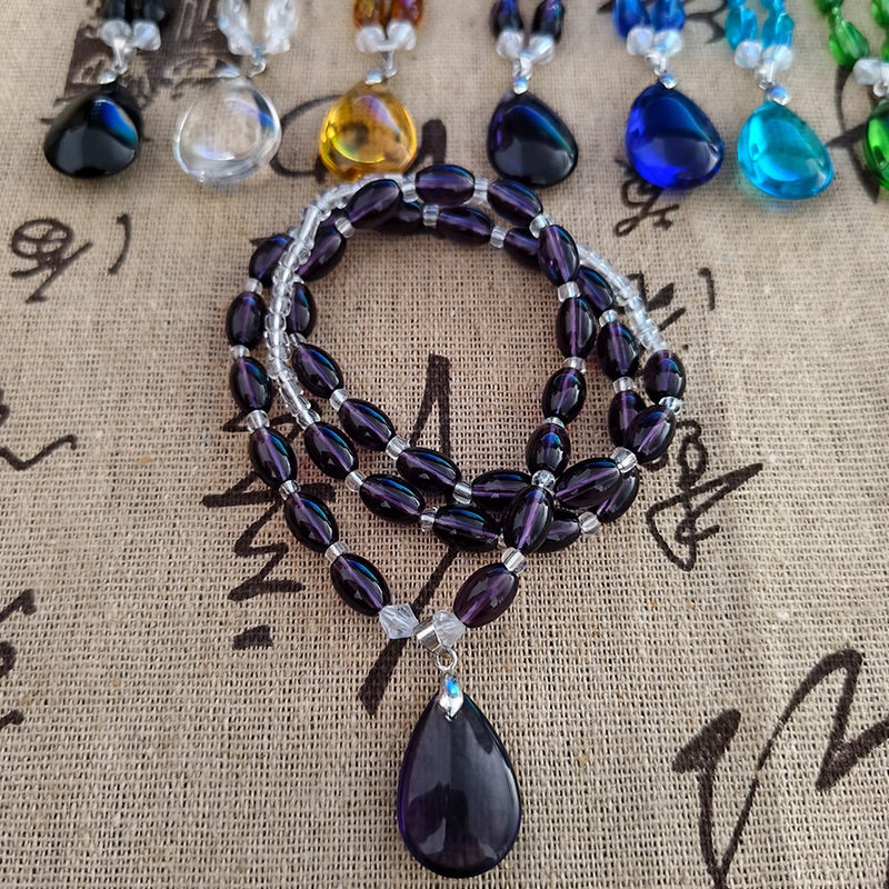 Purple Water Drop Necklace, Purple Qi Donglai Clavicle Chain, Gift Necklace for Mom, Live Cross-Border Tiktok Influencer Necklace Jewelry