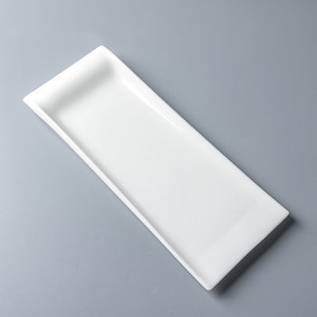 Tray Snack Plate European Ceramic Plate Sushi Plate Mackerel Plate Simple Steak Plate Breakfast Wave Strip