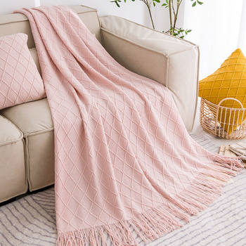 Ins Blanket, Guesthouse Bed Runner, Knitted Throw Blanket, Nap Blanket, Air Conditioning Blanket, Warm All-Season Soft Blanket, Leg Blanket, Sofa Blanket Factory
