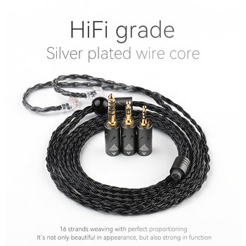 Qkz Q1 Max Headphone Upgrade Cable 16 Strands 352-Core Silver-Plated Cable Replaceable Audio Plug Upgrade Cable