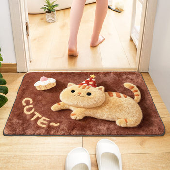 Cute Cartoon Animal Imitation Cashmere Floor Mat, Water-Absorbent and Stain-Resistant Bathroom Floor Mat, Bedroom Soft Cooling Floor Mat Amazon