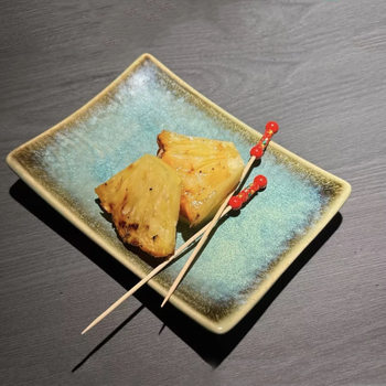 Japanese-Style Grilled Bird Plate Small Sushi Plate Grilled Meat Plate Skewer Plate Retro Ceramic Plate Bone Plate Snack Dessert Plate