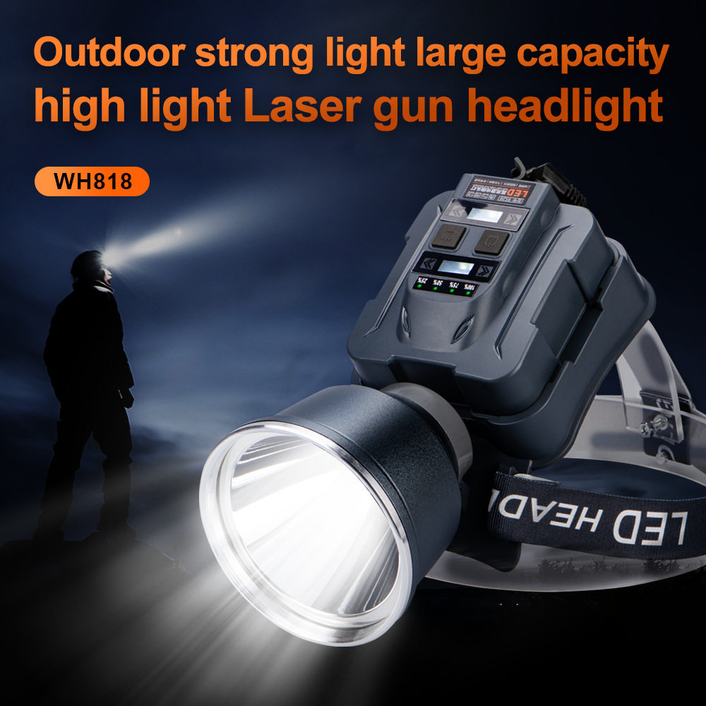Bright Laser Cannon Led Headlight Long Battery Life Built-In Battery Flashlight Long-Range Rechargeable Outdoor Strong Light Headlight