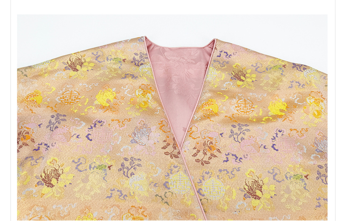 Bộ đôi áo khoác dệt jacquard hai mặt cài khuy kèm váy hai dây ren satin dài — Áo khoác dệt jacquard (giao hàng trong 7 ngày), Váy hai dây (giao hàng trong 7 ngày)