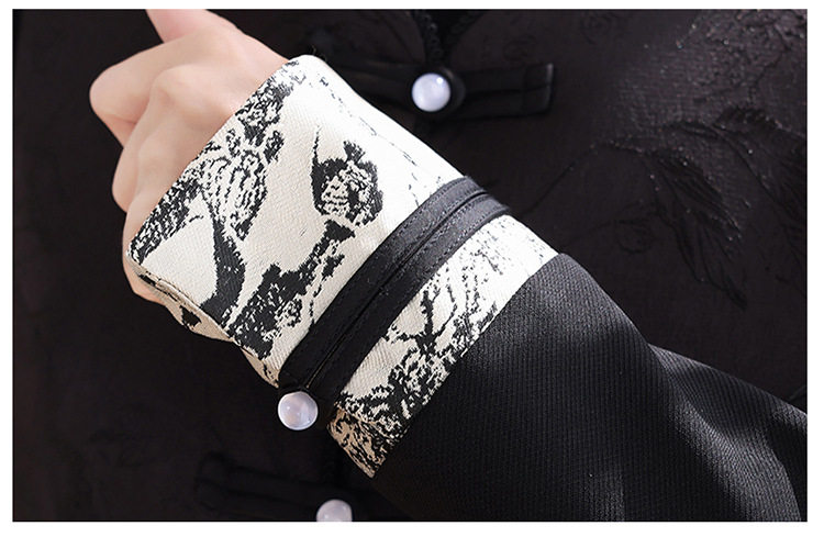 Set Áo Khoác và Chân Váy Dáng Ôm Họa Tiết Thêu Thanh Lịch Màu Đen chi tiết 20
