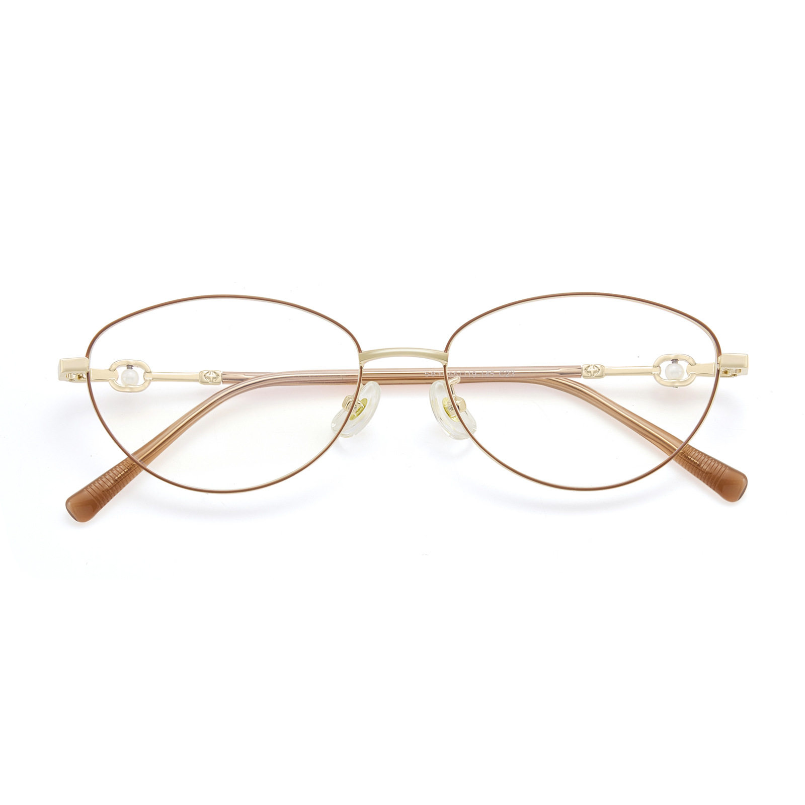 Wholesale Ronnz Ruozai Same Style Frame Gold Wire Cat Eye Pearl Glasses Frame Pure Desire High Intelligence Glasses Frame