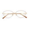 Wholesale Ronnz Ruozai Same Style Frame Gold Wire Cat Eye Pearl Glasses Frame Pure Desire High Intelligence Glasses Frame