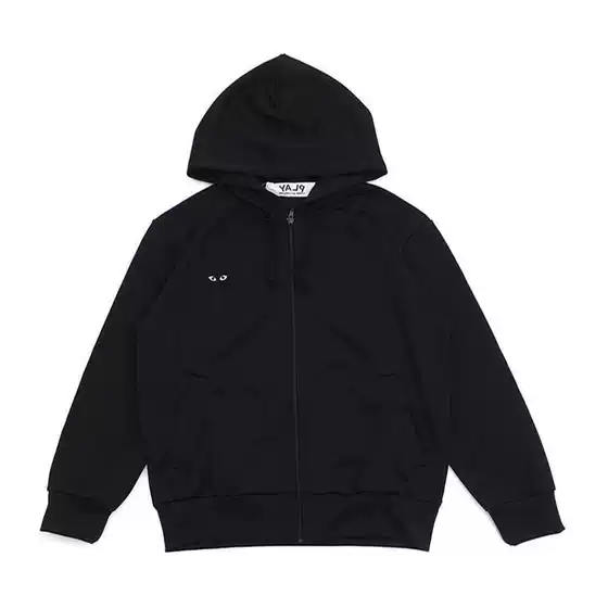 Cross-Border Japanese-Style Trendy Brand Play Couple Hooded Sweatshirt with Small Black Heart Embroidery, Autumn and Winter Long-Sleeve Fleece Sweatshirt